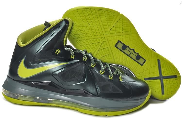 100% Hight Quality Nike LeBron 10 X Dark Green Fluorescent Green